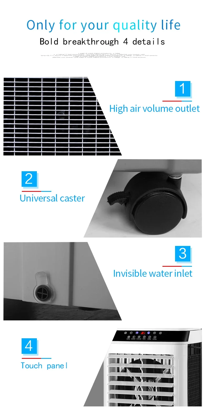 Portable Indoor Air Cooler Fan Air Conditioner for Home and Outdoor