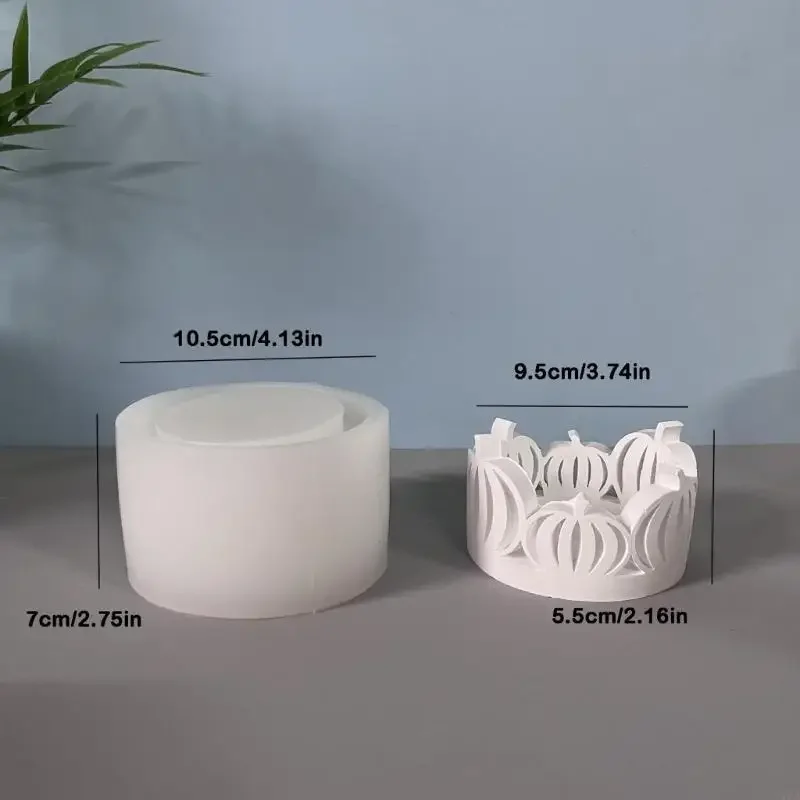 قالب شمع من السيليكون على شكل قرع مجوف للشمعة حامل شمع مصنوع من الراتينج لتزيين مهرجان الخريف وعيد الشكر Y5GB