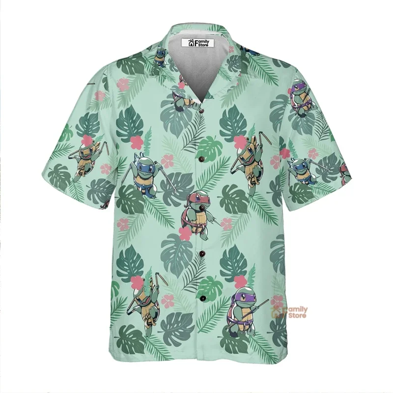 Hawaii-themed Men's Shirt with 3D Printing - Summer Loose-fitting Casual Short-sleeved Collar Top for Streetwear  Men's Clothing view 4