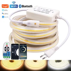 Wifi Bluetooth pasek COB LED przełącznik 23key ściemniacz z pilotem przełącznik zestaw zasilający 220V 288 LEDs elastyczne oświetlenie liniowe wstążki