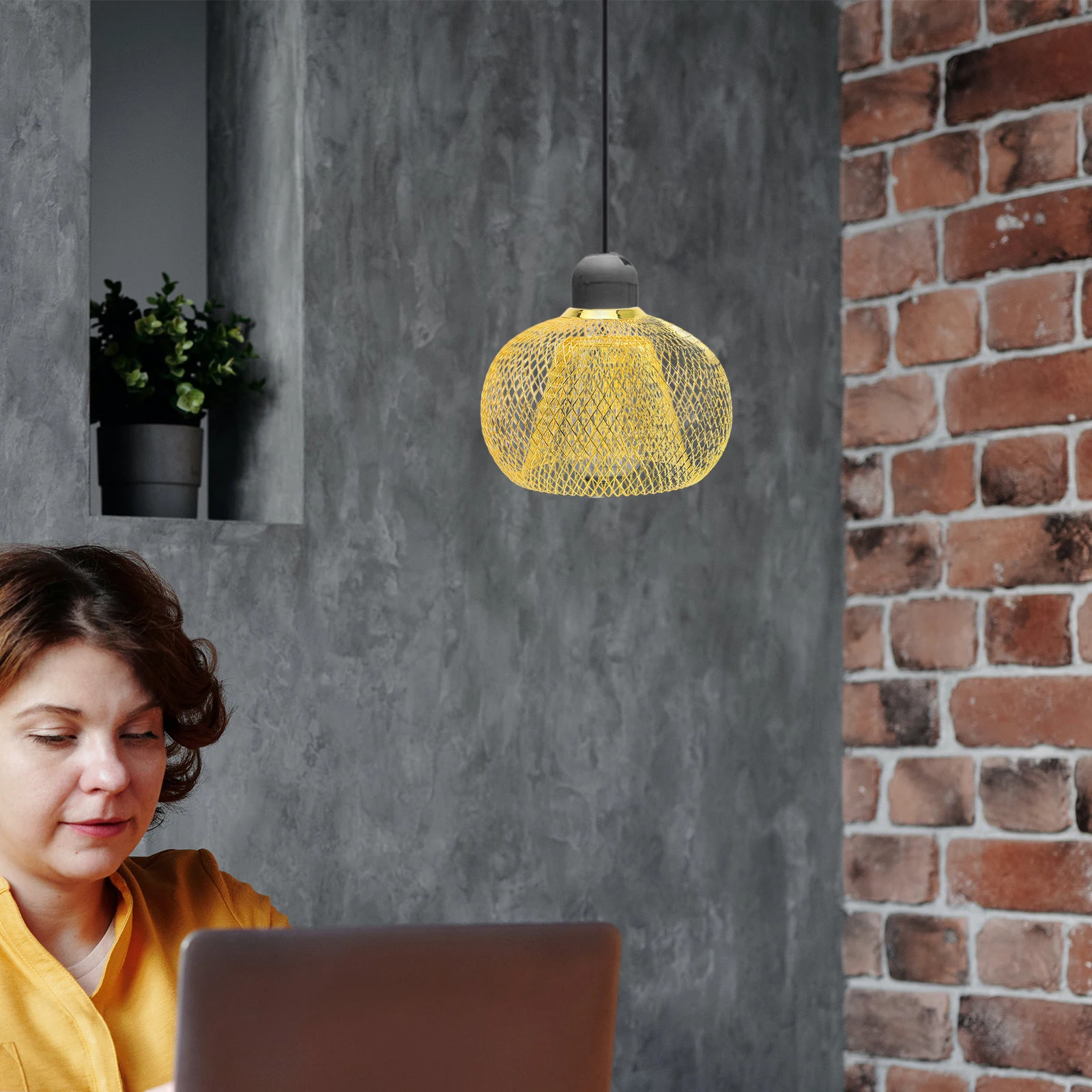 

Iron Lighting Double for Lampshade Modern Wire Shades Table Wrought Fashion Office