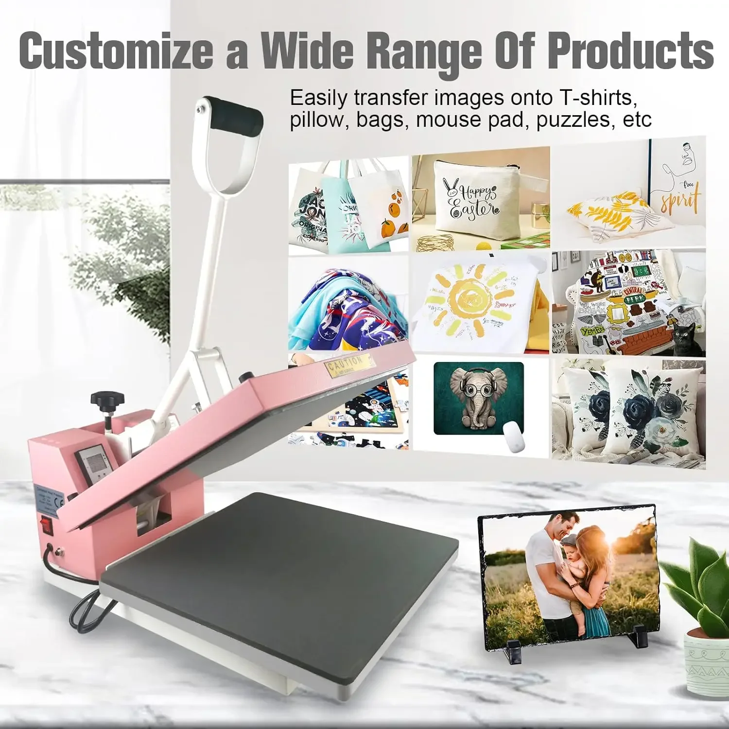 Print T-Shirt Machine DIY Digital Industrial Quality Heat Press Machine Clamshell Transfer Sublimation