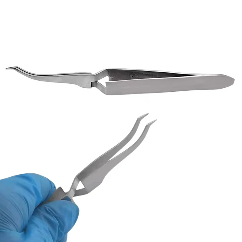 1Pcs Dental Orthodontic Tweezer Posterior Bracket Buccal Tube Bonding Holder Placer Stainless Steel Tweezer Dental Instruments