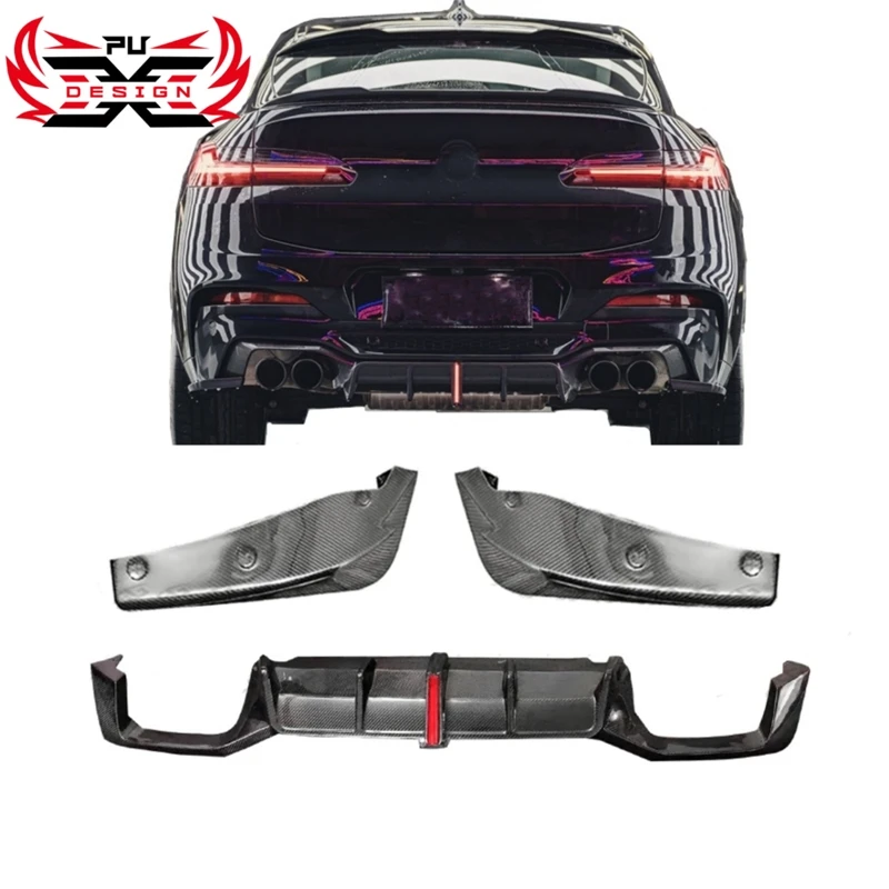 

For BMW X4M F98 2019-2021 Rear Diffuser Rear Bumper Rear Splitter Carbon Fiber Rear Shunt Retrofit accessories Body Kit