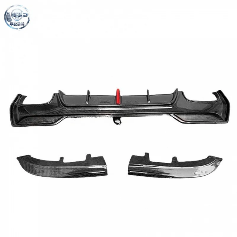 High Quality Carbon Fiber for BMW 4 Series G22 G23 Upgrade to 3D Style Rear Diffuser Lip With LED Brake Side Corner Caps