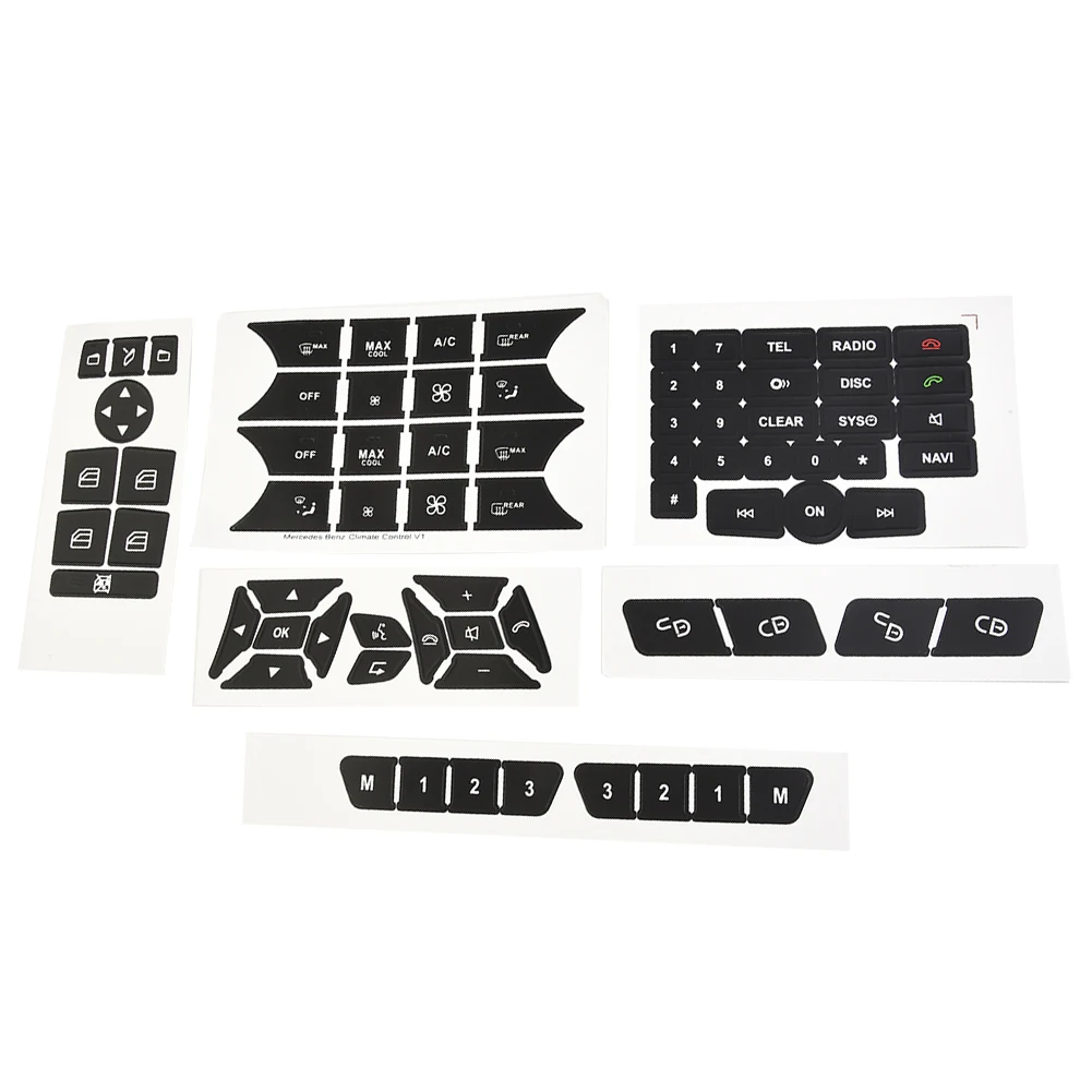 OEM Fit Steering Wheel Button Repair Stickers for Mercedes 2007-2014 A/C Climate Control Radio Windo w Door Functions