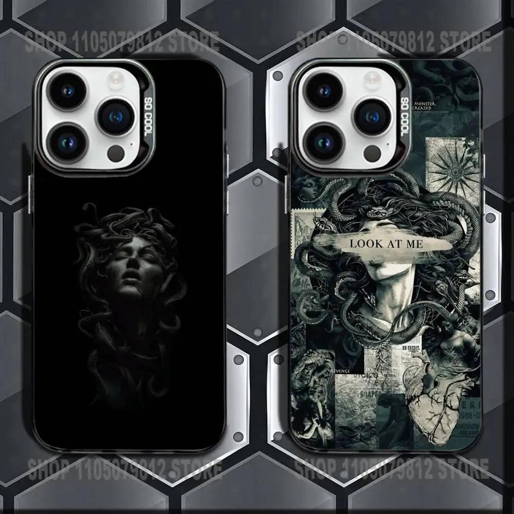 

Medusa Greek Mythology Look At Me Phone Case For iPhone 16,15,14,13,12,11,Mini,Pro,E,MAX Black Candy Matte Shockproof Cover