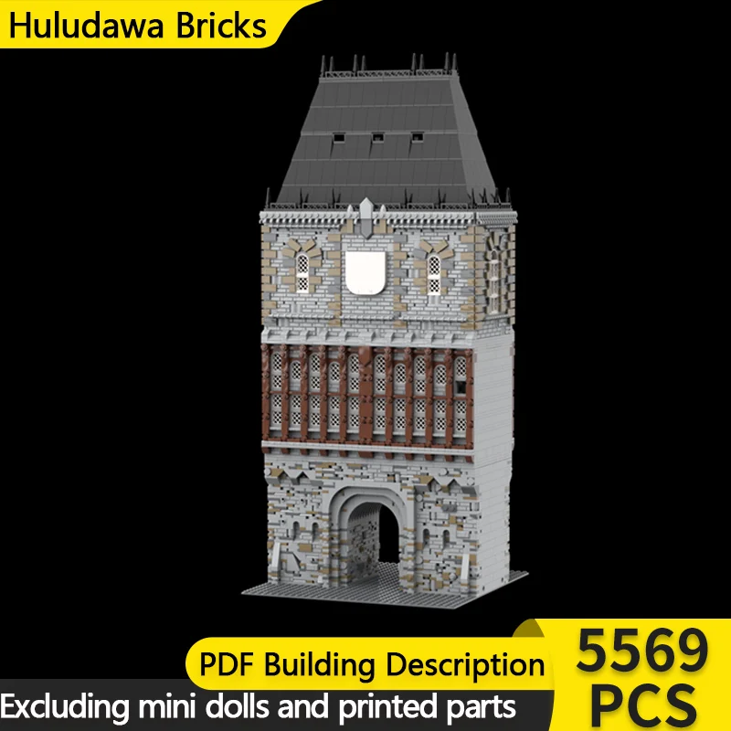 

Модель City Street View MOC, строительные кирпичи, винтажные городские ворота, модульная технология, детские праздничные подарки, сборные игрушки, костюм