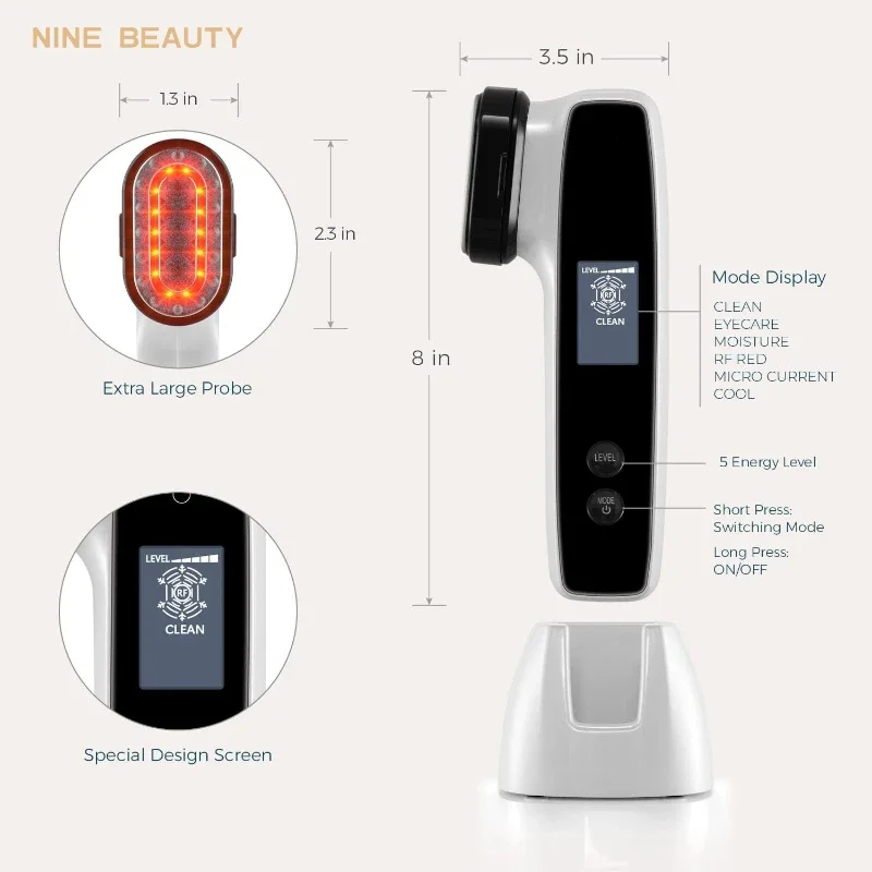 Multi-functional Beauty Device for Acne Treatment and Skin Tightening with EMS and RF Technology V-shaped Facial Beauty Device