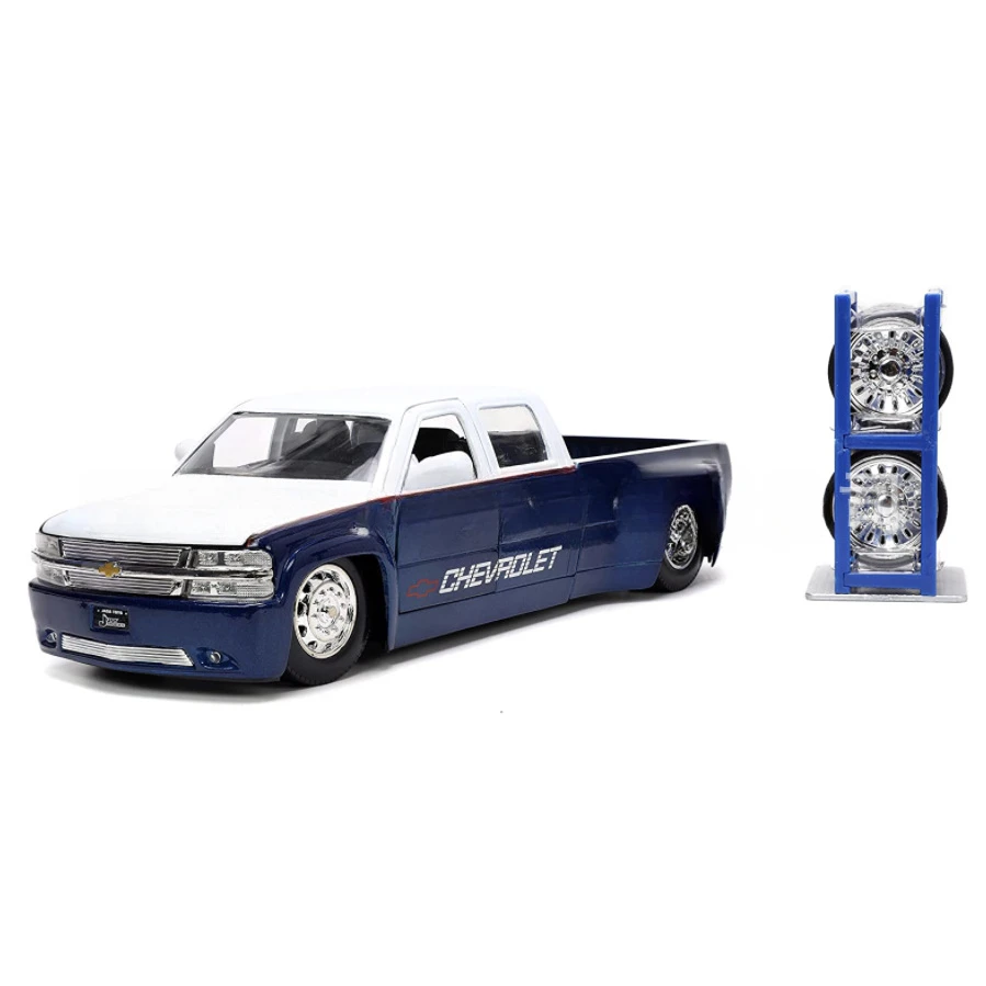 

Jada 1:24 1999 Chevrolet Silverado Dually Pickup High Simulation Diecast Car Metal Alloy Model Car Toys Gift Collection