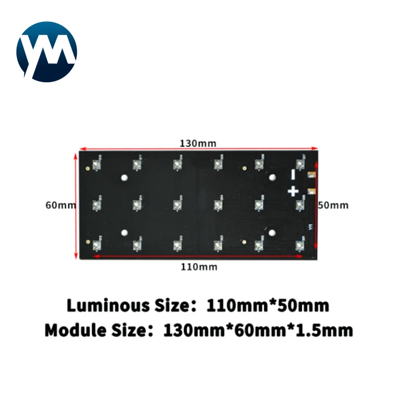 Lâmpada LED UV para impressora 3d, 50w, 405nm, luz paralela