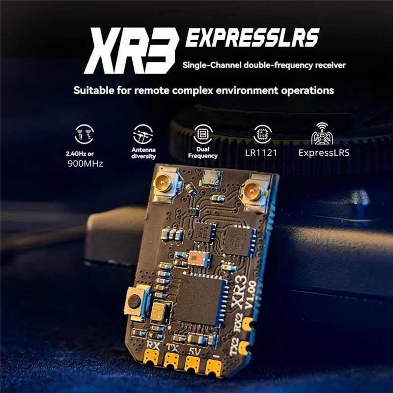 SQPP-Radiomaster XR3 Nano 듀얼 밴드 Expresslrs 수신기, FPV 장거리 RC 드론용 900Mhz T 안테나 포함