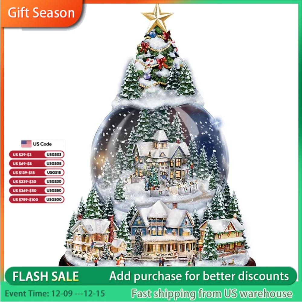 

Wondrous Winter Musical Tabletop Christmas Tree with Snowglobe: Lights Up!