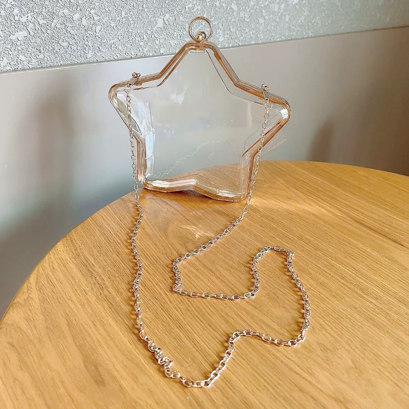 Fashion Star Shaped Acrylic Evening Bags New Transparent Chain Crossbody Bags Party Clutch Bag Women Trend 2024 Banquet Handbags