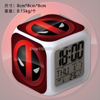 Anime Deadpool Color Alarm Clock Anime Digital Clock LED Color Change Alarm Clock Bedhead Clock