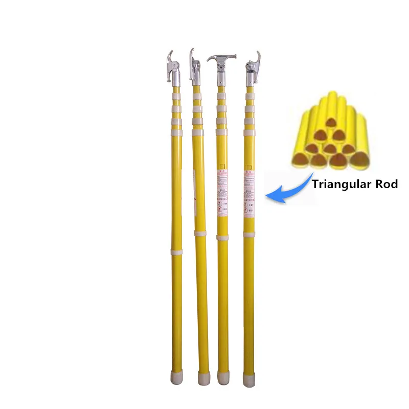 3-15M Electric Triangle FRP Telescopic Hot Operating Fold  Hot Stick