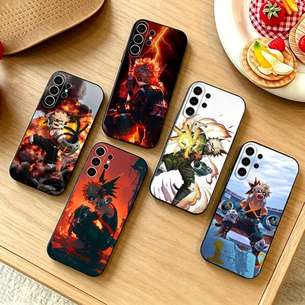 Animation My Hero Academia Katsuki Bakugo Phone Case For Samsung S25,S24,S21,S22,S23,S30,Ultra,S20,Plus,Fe,Note,10,9,Black Cover