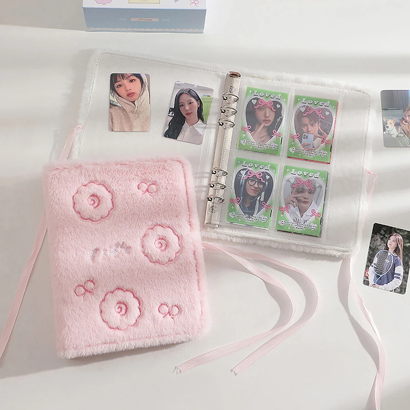 A5 3/5/7inch Small Card Storage Plush Photo Album Binder Photocard Collection Books Loose-leaf Photocard Holder