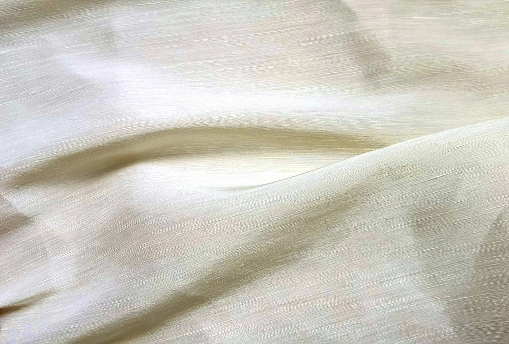 44\'\' Wide By Meters Heavy Silk Linen Material 25.8 Momme Slubbed Natural White Ivory Silk Flax Fabric Pants Wedding Gown Drape