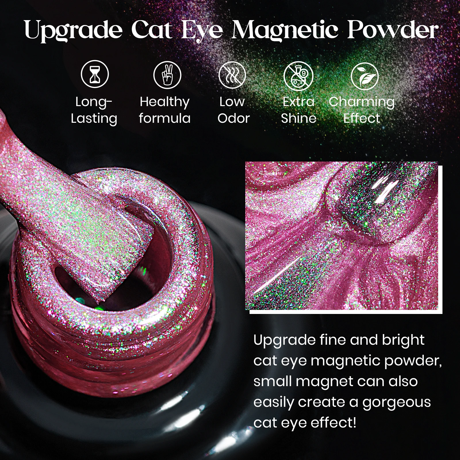 MIZHSE 10ML 9D Cat Eye Gel Nagellack Mehrere Cat Eye Nagel Gel Verbesserte Magnetische Pigment Pulver Semi Permanent lack