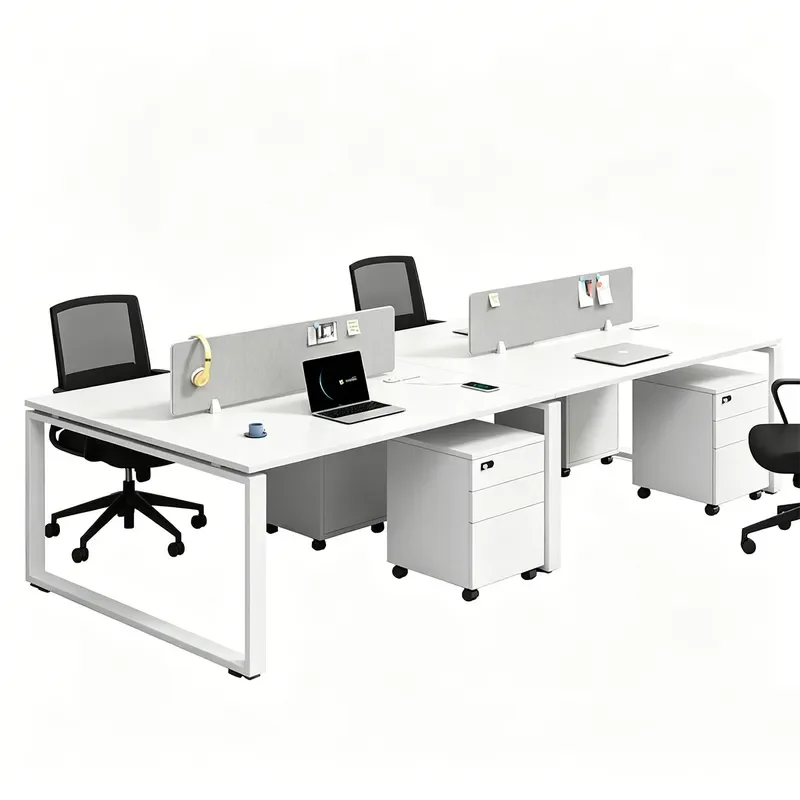 Simple Steel Frame 2 4 6 Staff Screen Workstation Office Table Chair Group Financial Desk