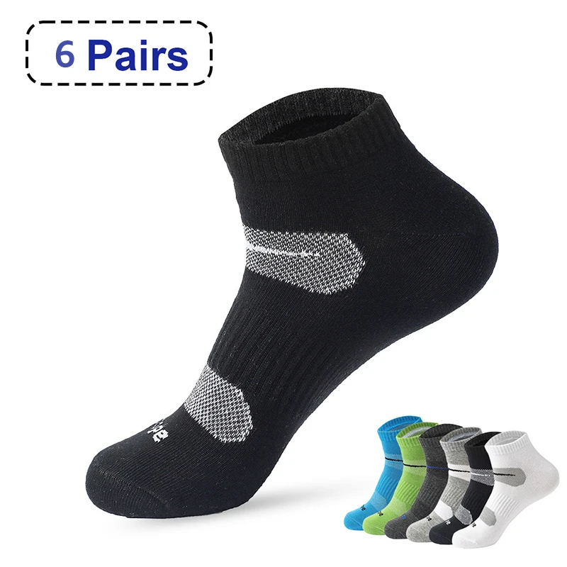 6 Pairs Men Boys Sport Running Ankle Socks Outdoor Summer Soft Breathable Thin Comfort Low Cut Short Boats Sock