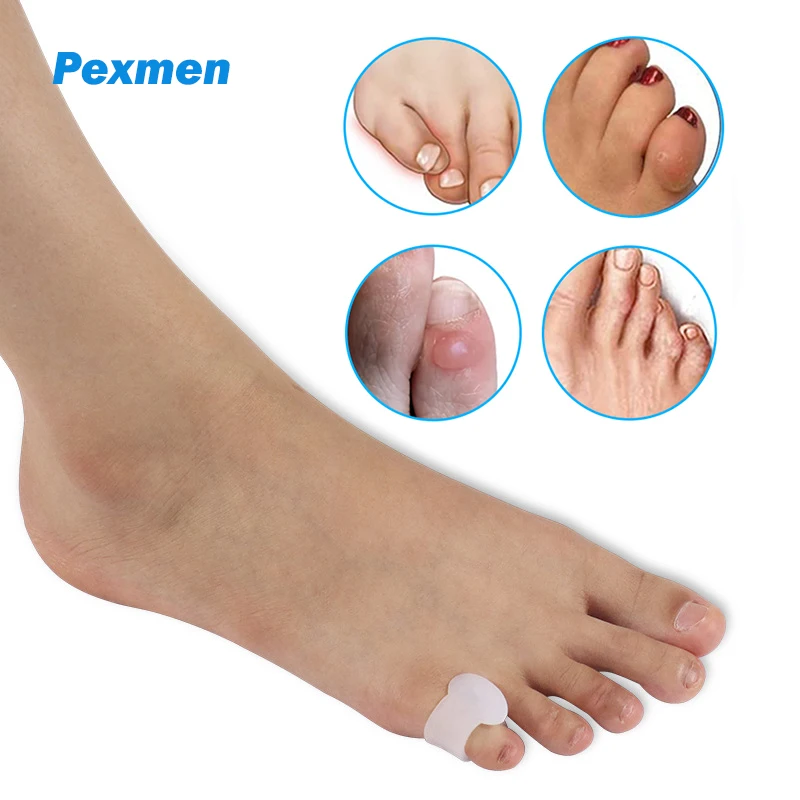 Pexmen 2Pcs/Pair Gel Toe Separator Pinky Toe Spacers Little Toe Protector for Preventing Rubbing Relieve Pressure Foot Care Tool