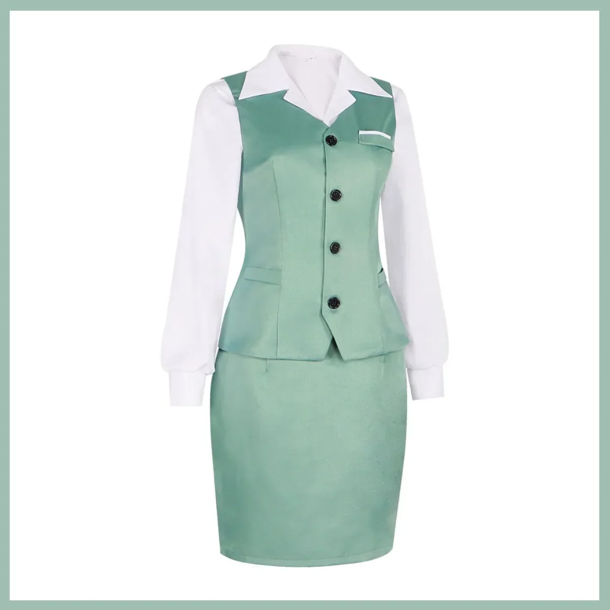 CosplayAnime SPY×FAMILY Yor Forger Yor Briar Cosplay Costume Thorn Princess Wig Green Work Uniform Skirt Adult Woman Sexy Daily