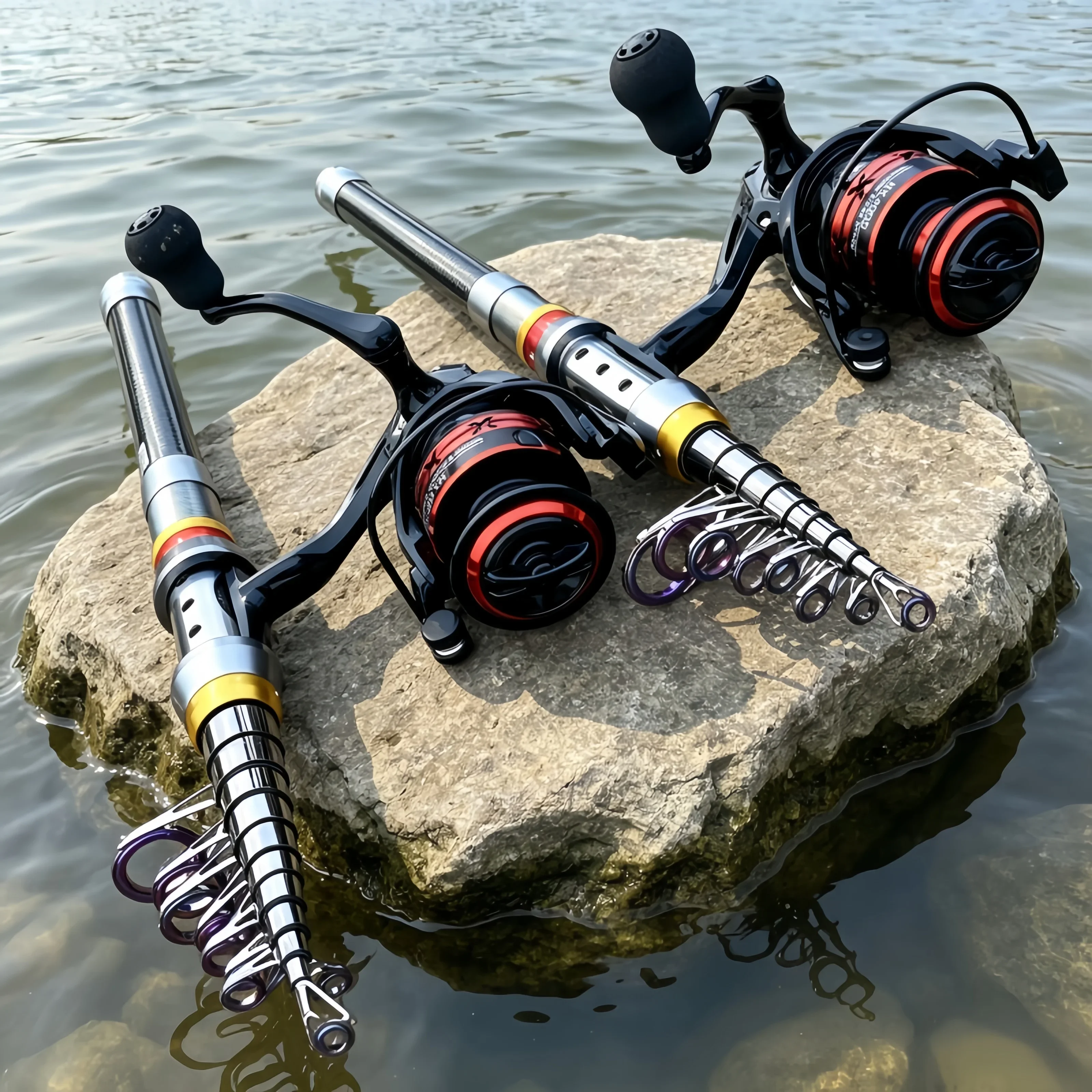 1,8-3,6m Kohlefaser-Angelrute und Rollen-Set, Superharte Teleskop-Angelrute mit Spinnrolle, Max. Widerstand 3-8kg Pesca – Detail 9