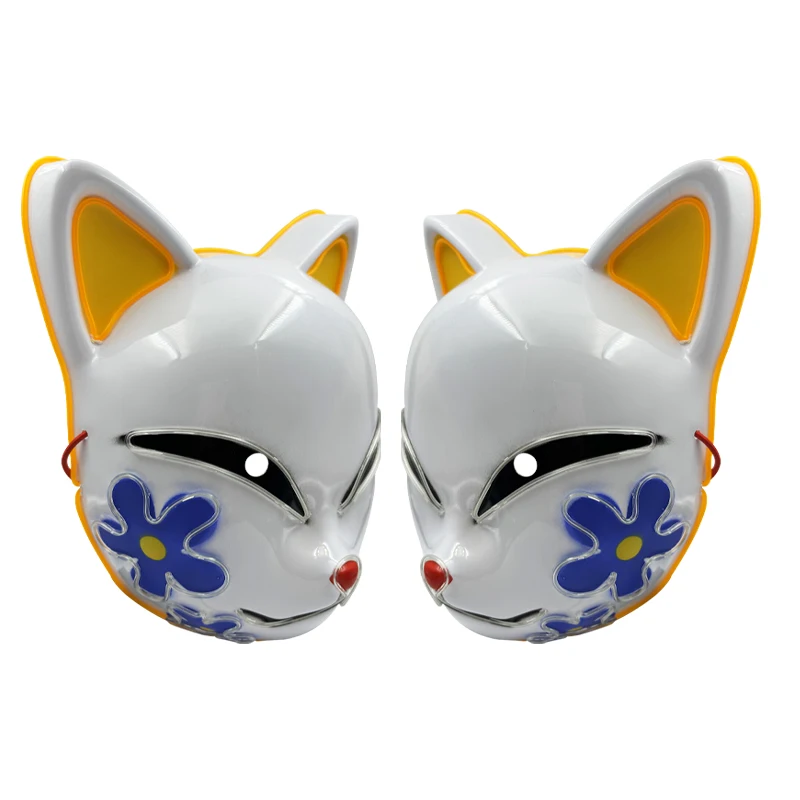 قناع وجه القط المتوهج LED ، تأثيري رائع ، قاتل الشياطين النيون ، أقنعة الثعلب ، عيد الهالوين ، هدية عيد الميلاد ، حفلة كرنفال ، ديكور تنكري