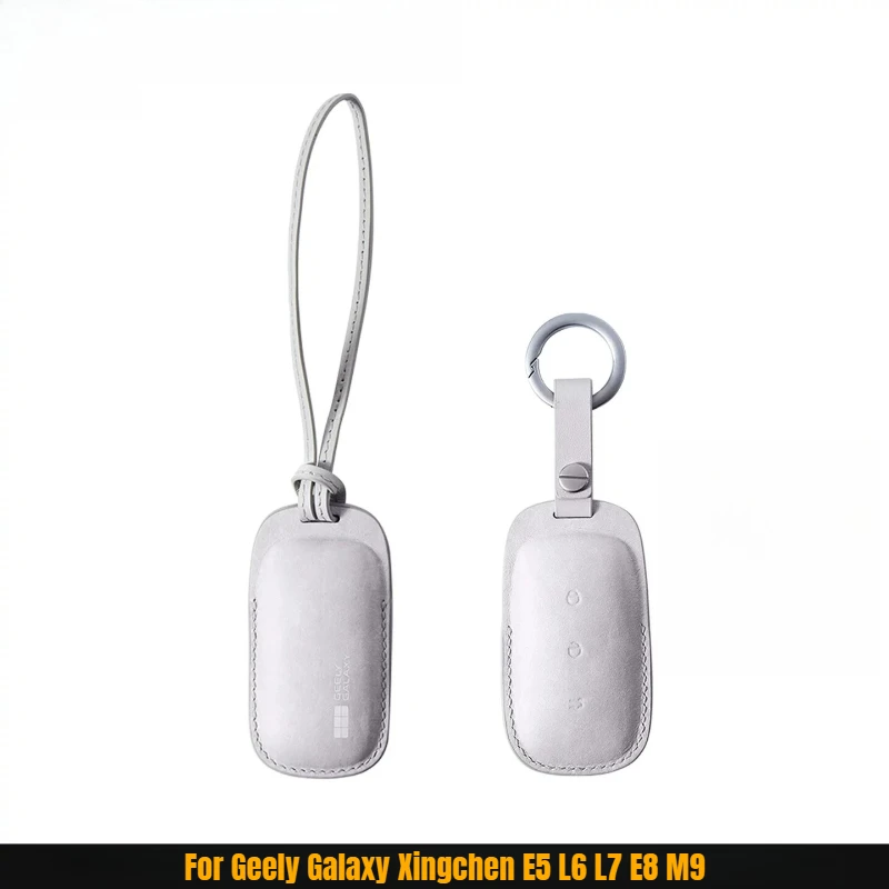 For Geely Galaxy Xingchen E5 L6 L7 E8 M9 Leather‌ Car Key Cover Case Anti-Scratch Auto Remote Key Fob Bag Protector Accessories