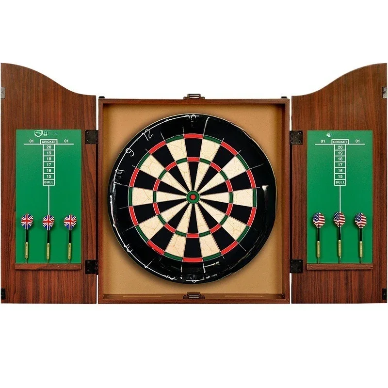 18-Inch Hemp Target Dartboard Set Wooden Case Indoor Home Bar Decoration Hard Dartboard