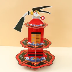 Fire Hydrant Cupcake Stand Firefighter Birthday Party Decoration Kids Favor Cake Stand Happy Birthday Baby Shower Party Supplies