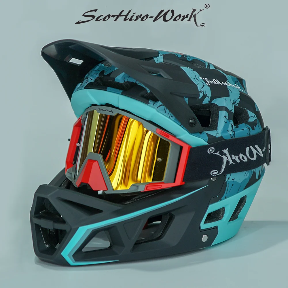 Ultralekki kask rowerowy pełnotwarzowy dla mężczyzn i kobiet MTB Downhill Bicycle Helmet Motorcycle Bike Racing Kask Professional Equip