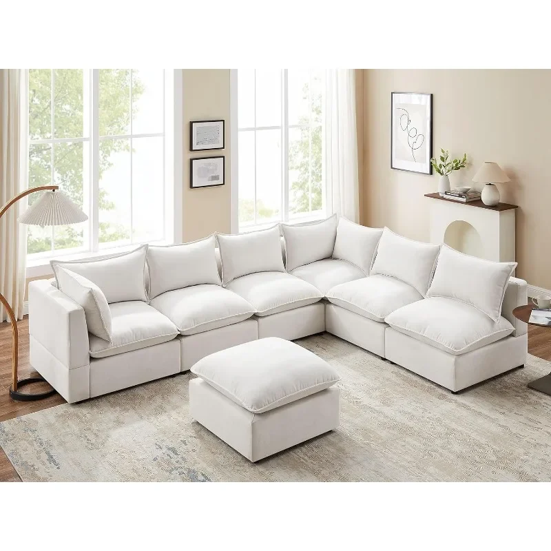 Sofa Modular, Sofa bentuk U konversi, bagian Modular dengan bangku, 8 kursi Sofa (Set bentuk U-2)