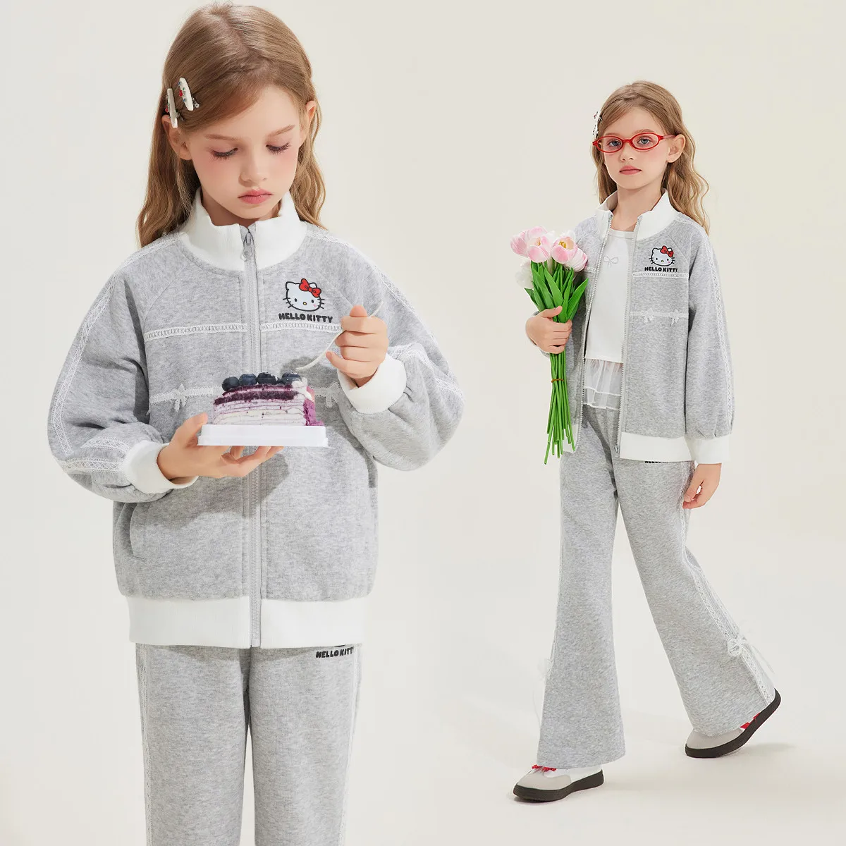 

Sanrio Hello Kitty, детская одежда для девочек, весна-осень, спортивный костюм для отдыха с длинными рукавами, брюки, костюм Kawaii, аниме, модный новый стиль, хит продаж