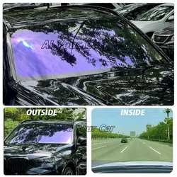 Ghost Purple Chameleon Film Car Front/rear Windshield Tint Foil High Heat Resistant Window Glass Sticker UV Sun Solar Protection