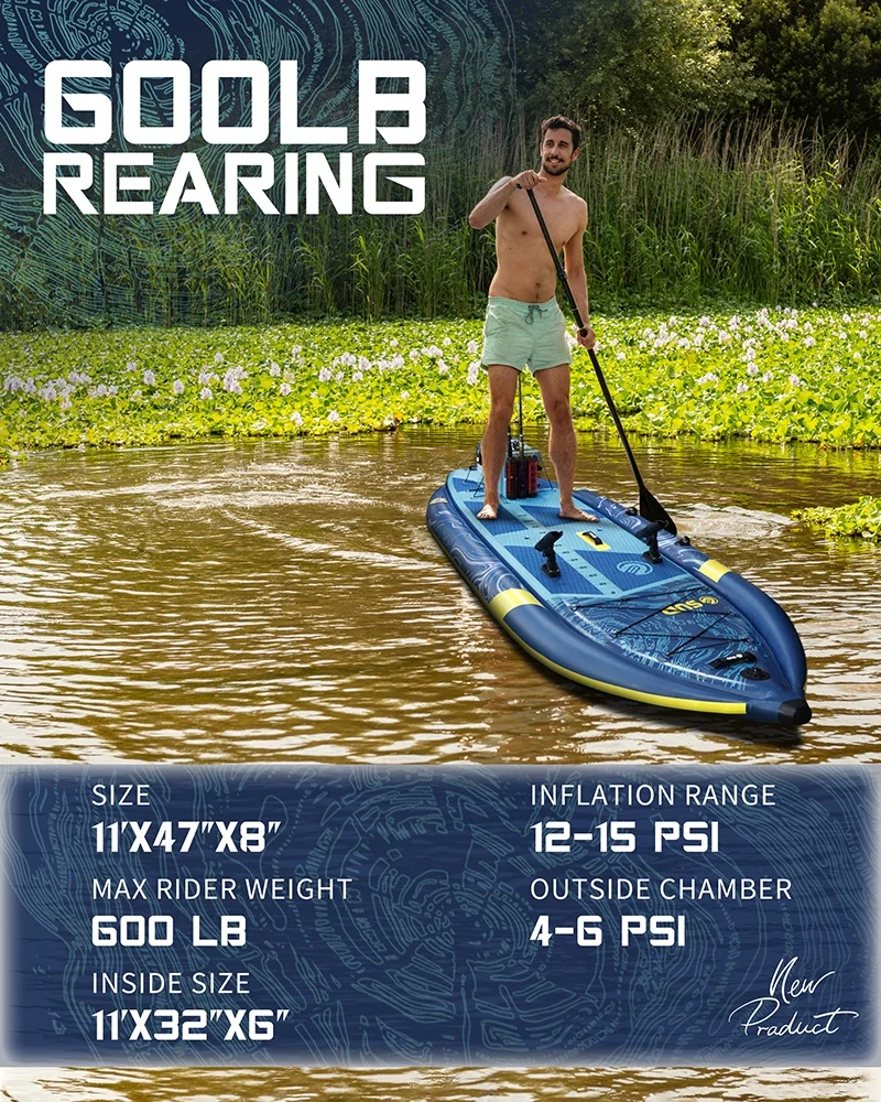 Tabla de Paddle inflable para barco de Kayak de pesca E-SUP con bolsa de accesorios para tabla de surf y bomba hecha de EVA duradera y PVC