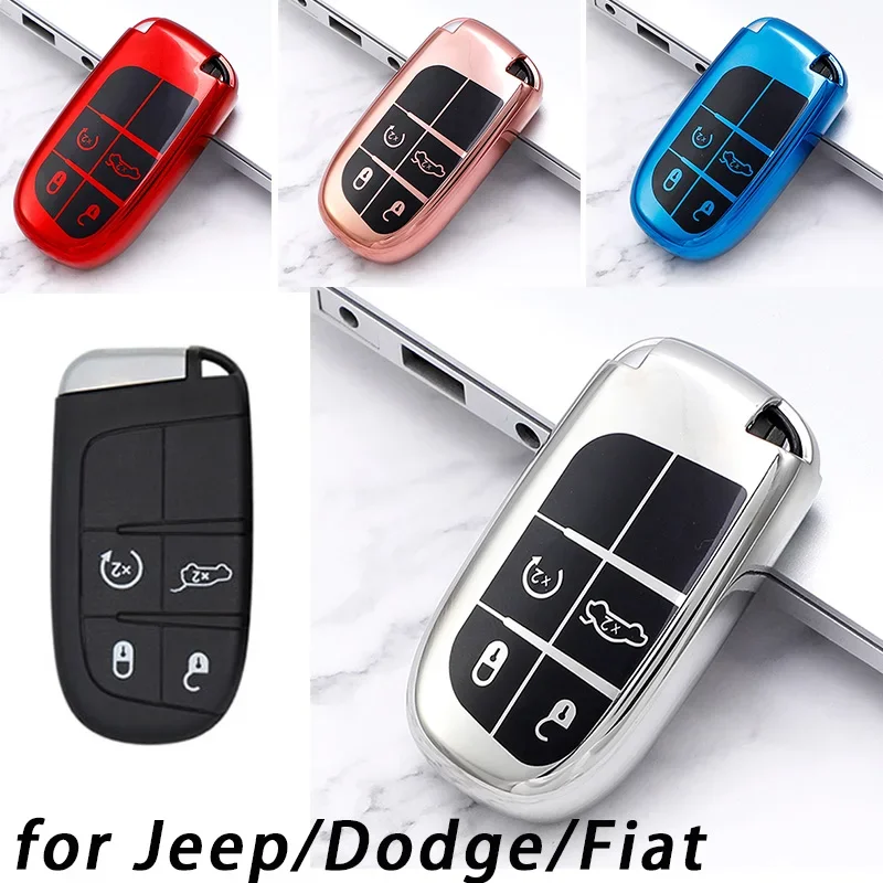 TPU Remote Key Cover Case for Jeep Grand Cherokee Renegade Dodge Charger Challenger Durango Journey Fiat Freemont Accessories