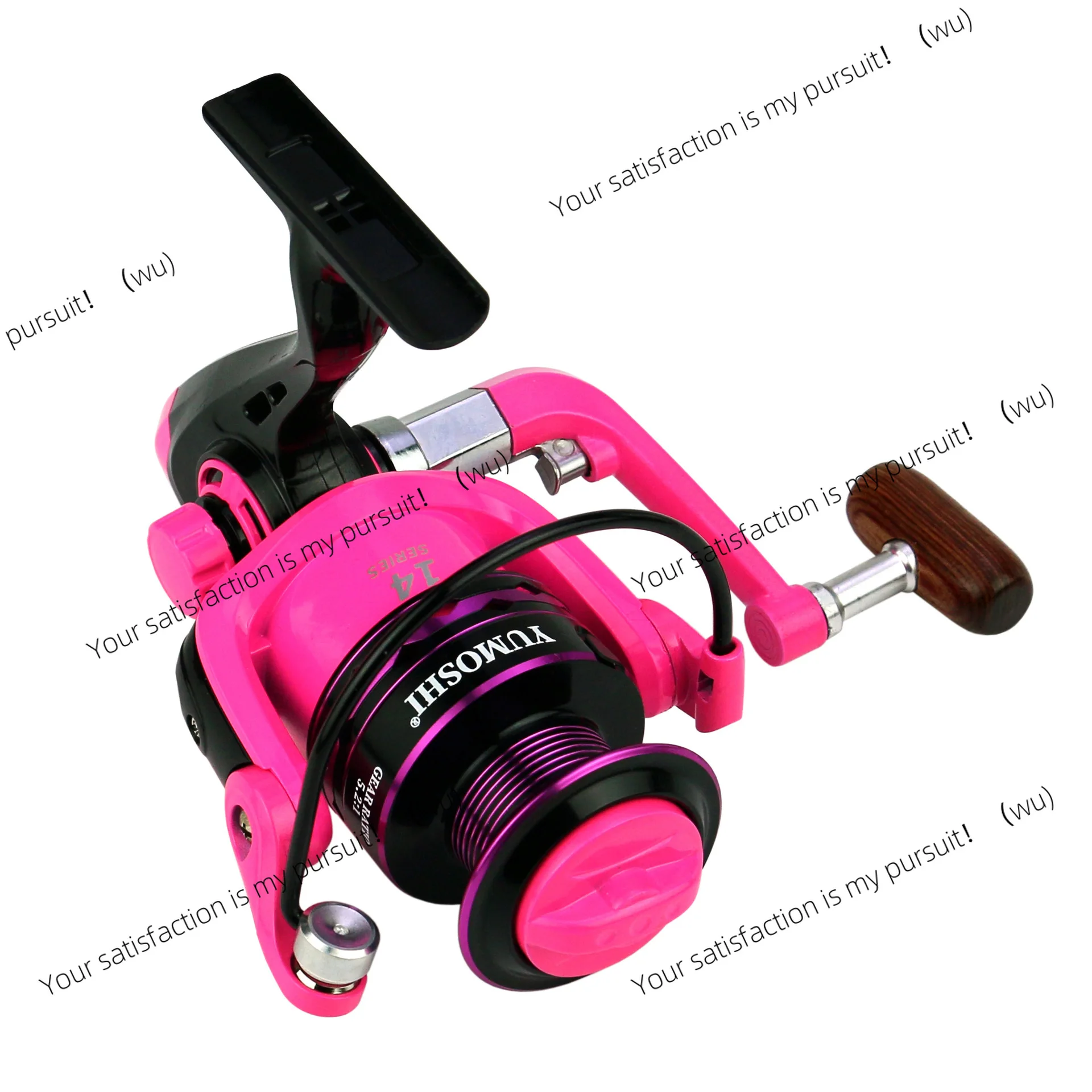 Spinning wheel Metal wire cup Fishing wheel Luya fish wheel Fishing Rock rod throwing long throw pink
