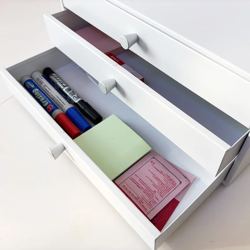 Foreign trade export desktop simple white office iron drawer cabinet table steel stainless steel