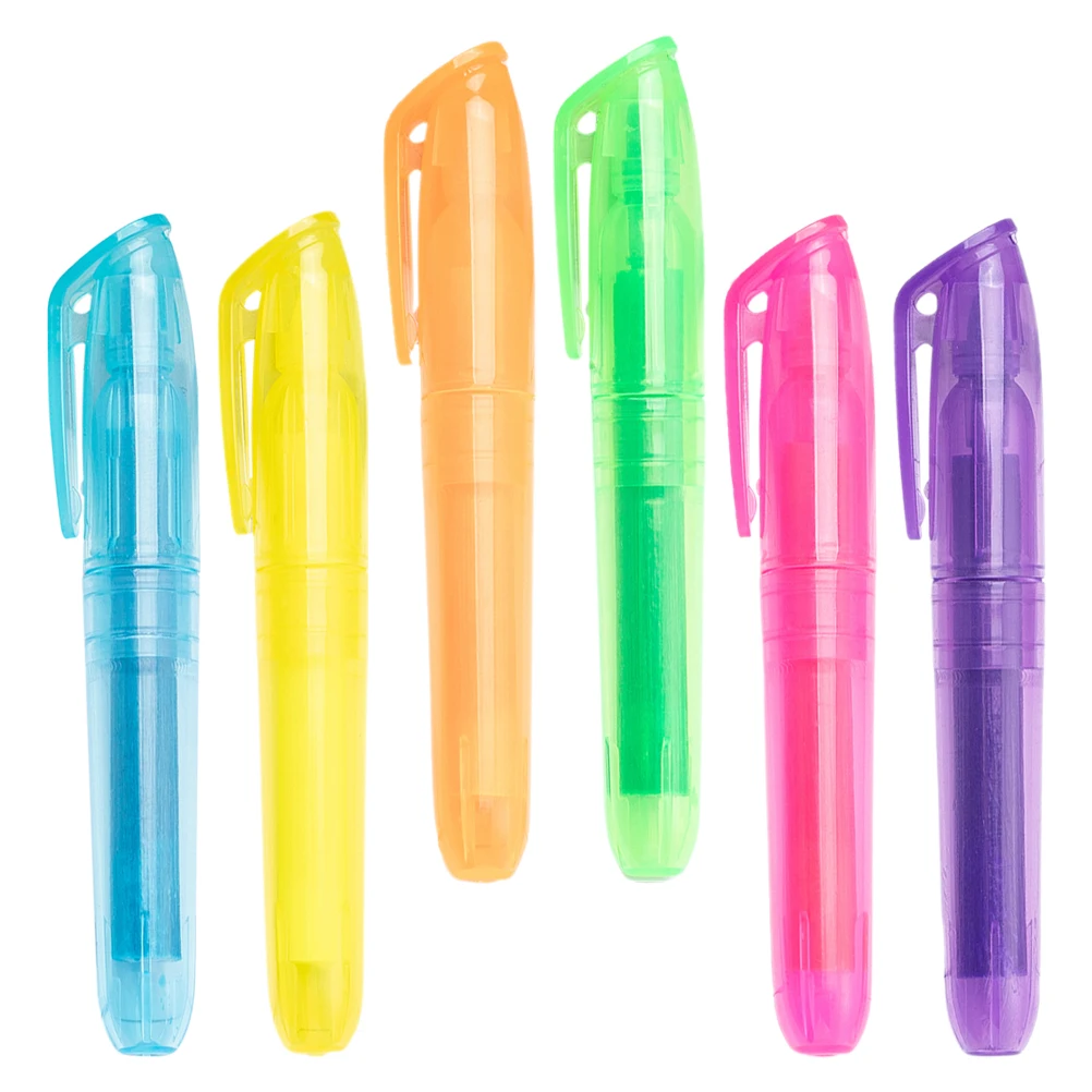 

6 Pcs Colored Markers Highlighters Stationery Supplies Highlighting Pens Multifunction