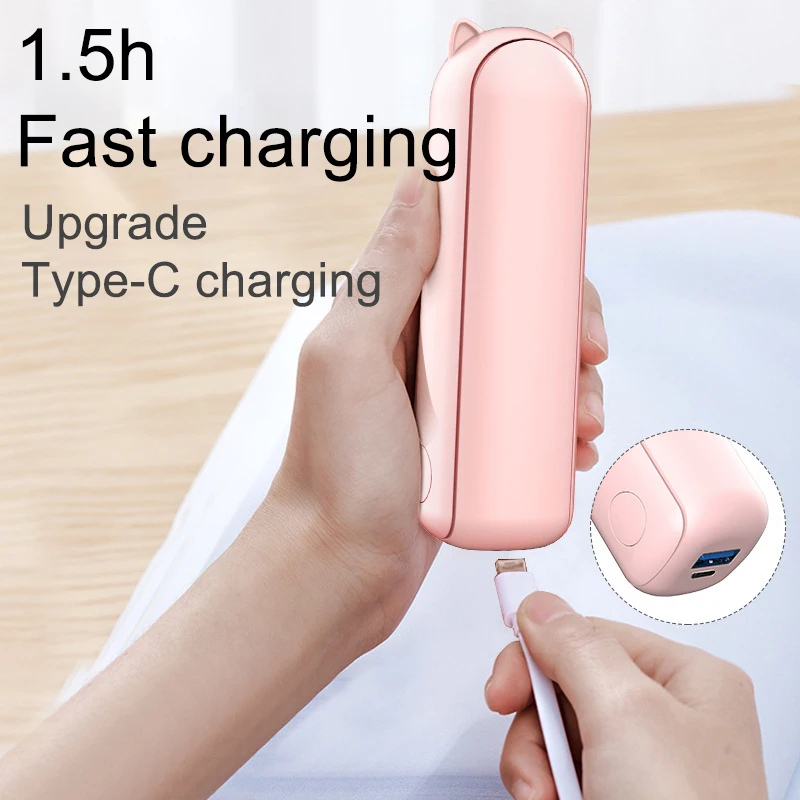 Podręczny mini wiatrak akademik biurowy artefakt ulga ciepła o dużej pojemności wentylator do ładowania