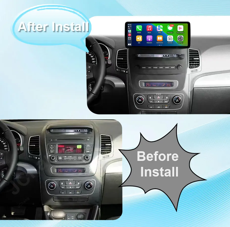 Wireless CarPlay Android 16 12.3 Inch Car Stereo For Kia Sorento 2013-2014 GPS Bluetooth WiFi DSP IPS HD Touch Screen Multimedia