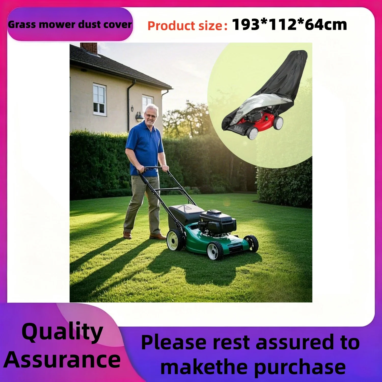 

High-quality Hand-pushed Lawn Mower Cover with Excellent UV Resistance and Wind Resistance, Outdoor Hand-pushed Lawn Mower Cover