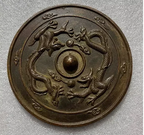 

Bronze Mirror Antique Craft Ornament Dragon Ball pure copper solid Collection: Old Pottery Woolen Tabletop Ornament, Sino Sovie