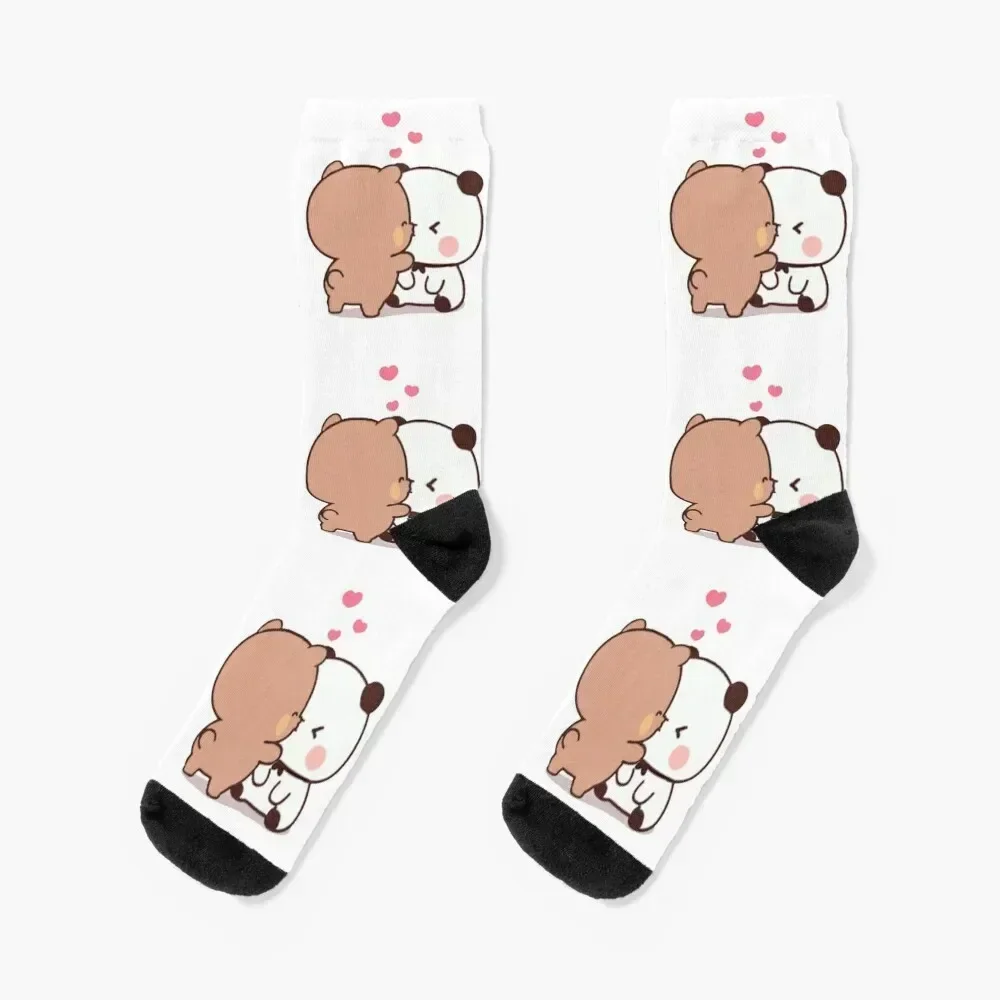 Panda And Brownie Bear Couple Socks sheer kawaii shoes Socks For Man Women's