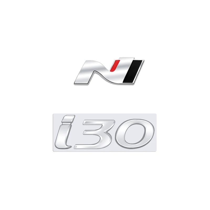 N Logo Grille Badge 3D Metal I30 Emblem Decal For Sonata I10 I20 I40 Elantra Accent Genesis Tiburon Hyundai N line Accessories