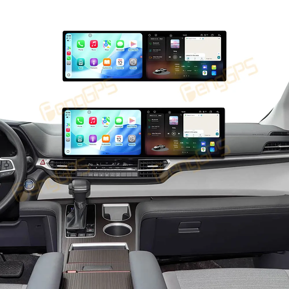 10.1 Inch Dual QLED Screen Android 15 GPS Navigation For Toyota Sienna 2021 Carplay Car Stereo Audio Radio Multimedia Player