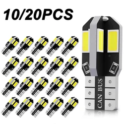 20/10/2PCS W5W T10 LED Bulbs Canbus Error Free 8SMD 12V LED Car Interior Map Dome Lights Parking Light Auto Signal Lamp